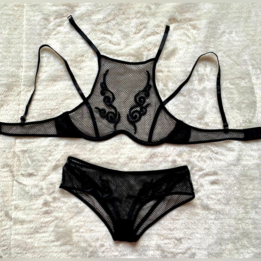 Mesh Bra and Panty Set
